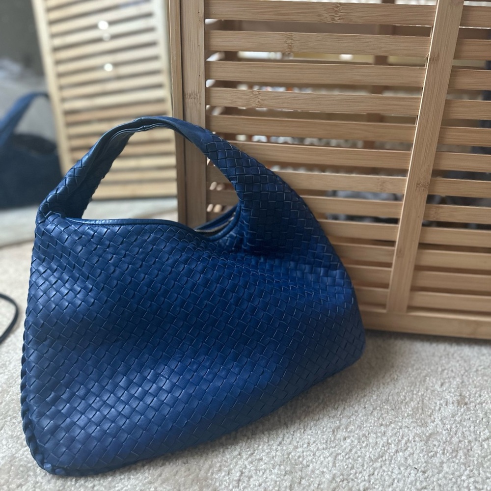 2008 Bottega Veneta Atlantic Blue Intrecciato Hobo
